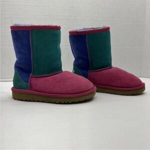 UGG Australia Boots Kids 12 Shearling Style Multicolor Pull On pink purple